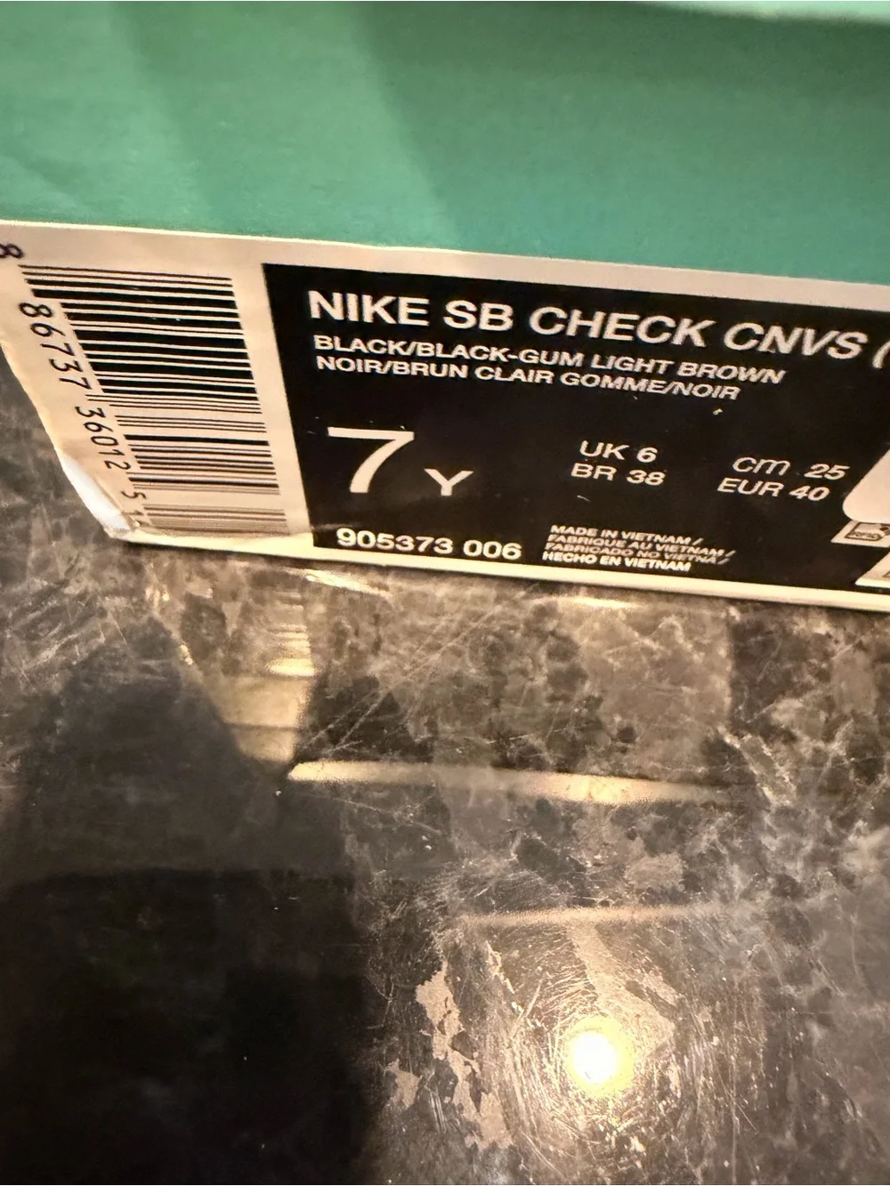 Nike  Y7 (W9) Black Canvas Sneakers with Gum Sole 7Y or 9W